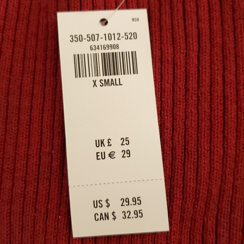 NWT Hollister Red Off the Shoulder LS Sweater XS - Picture 5 of 8
